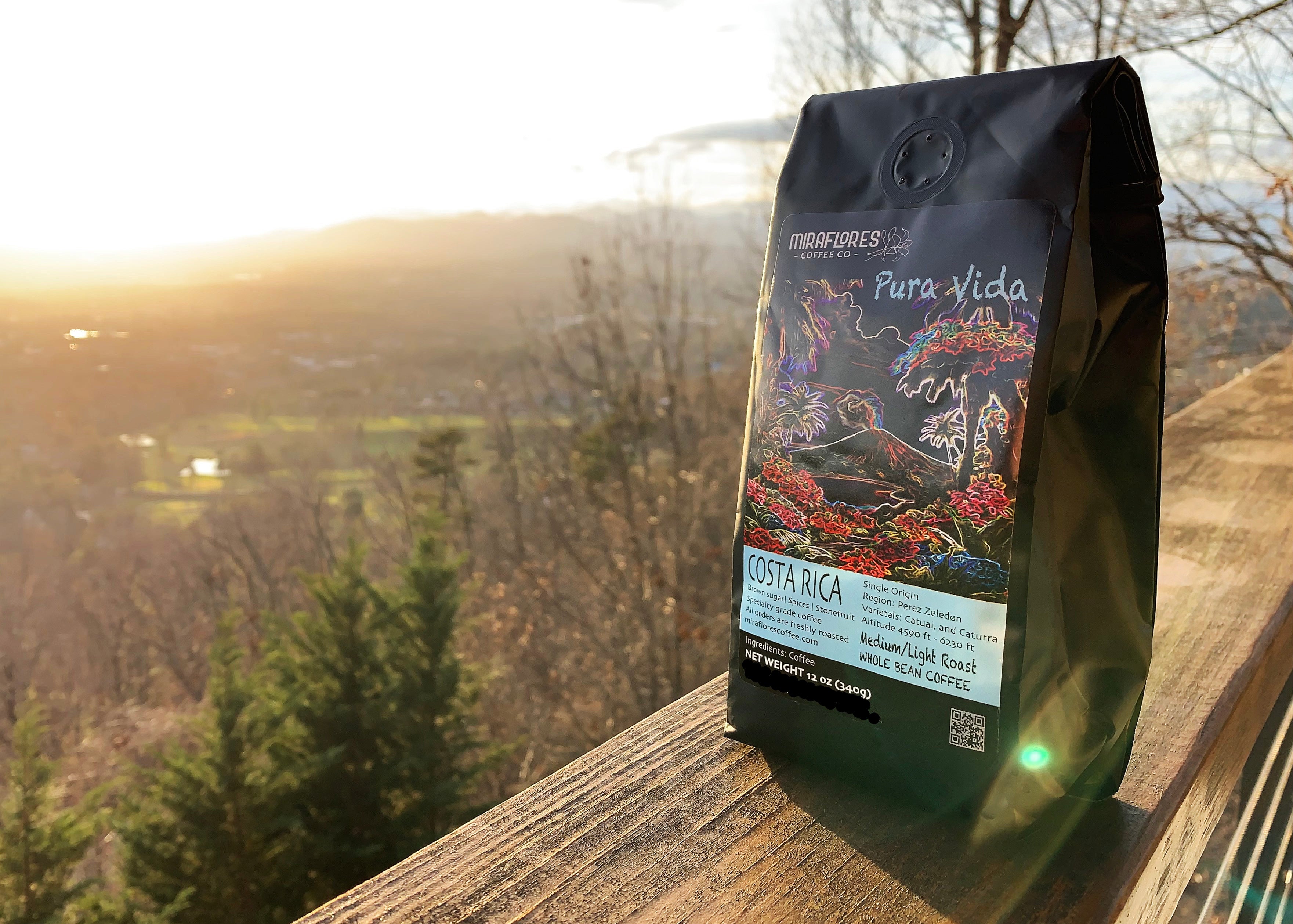Costa Rica single origin high quality coffee beans experience the freshness overlooking mountains